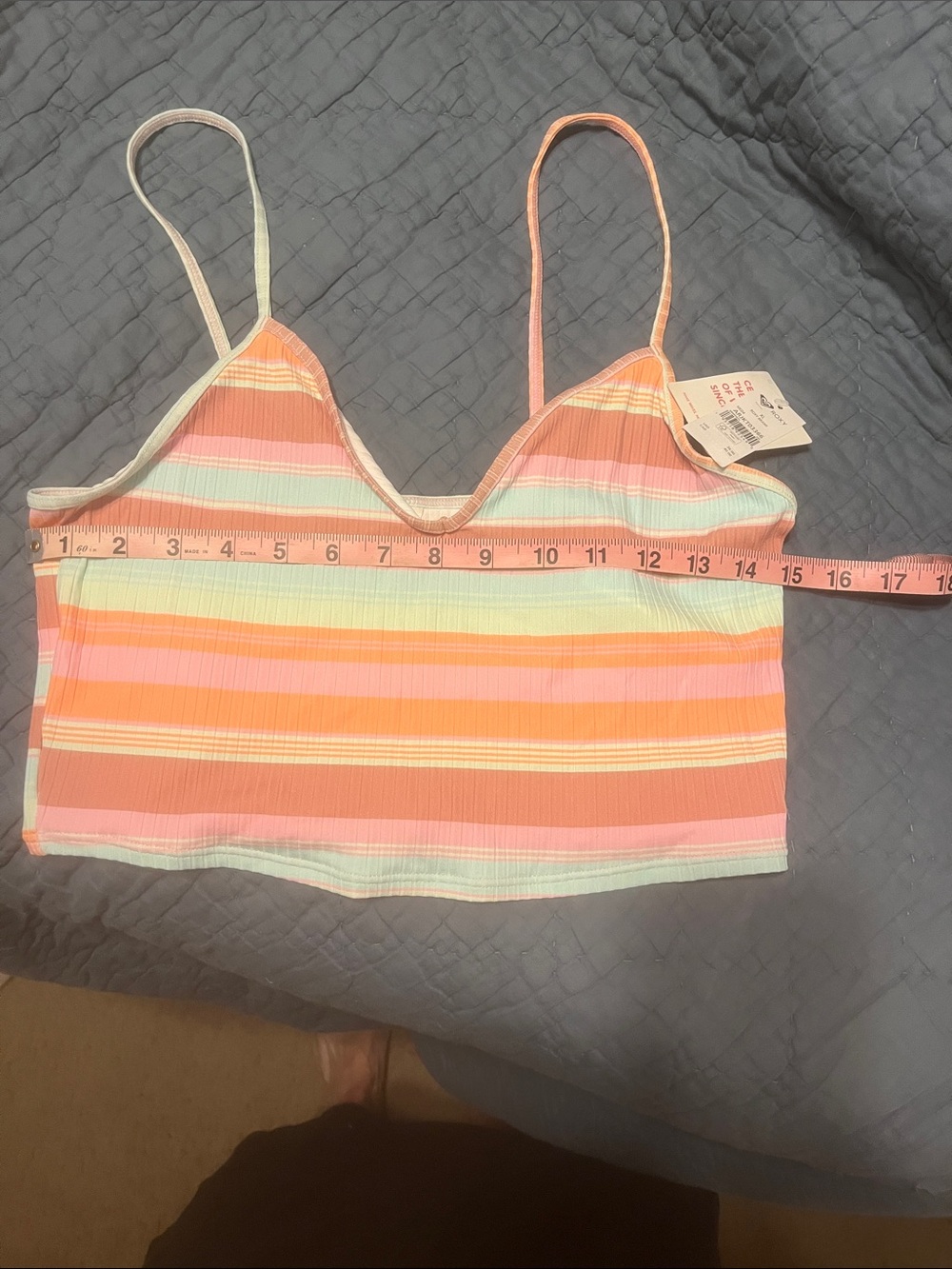 NWT XL Roxy Brami Striped Ribbed Cami Tank Top - Picture 5 of 6
